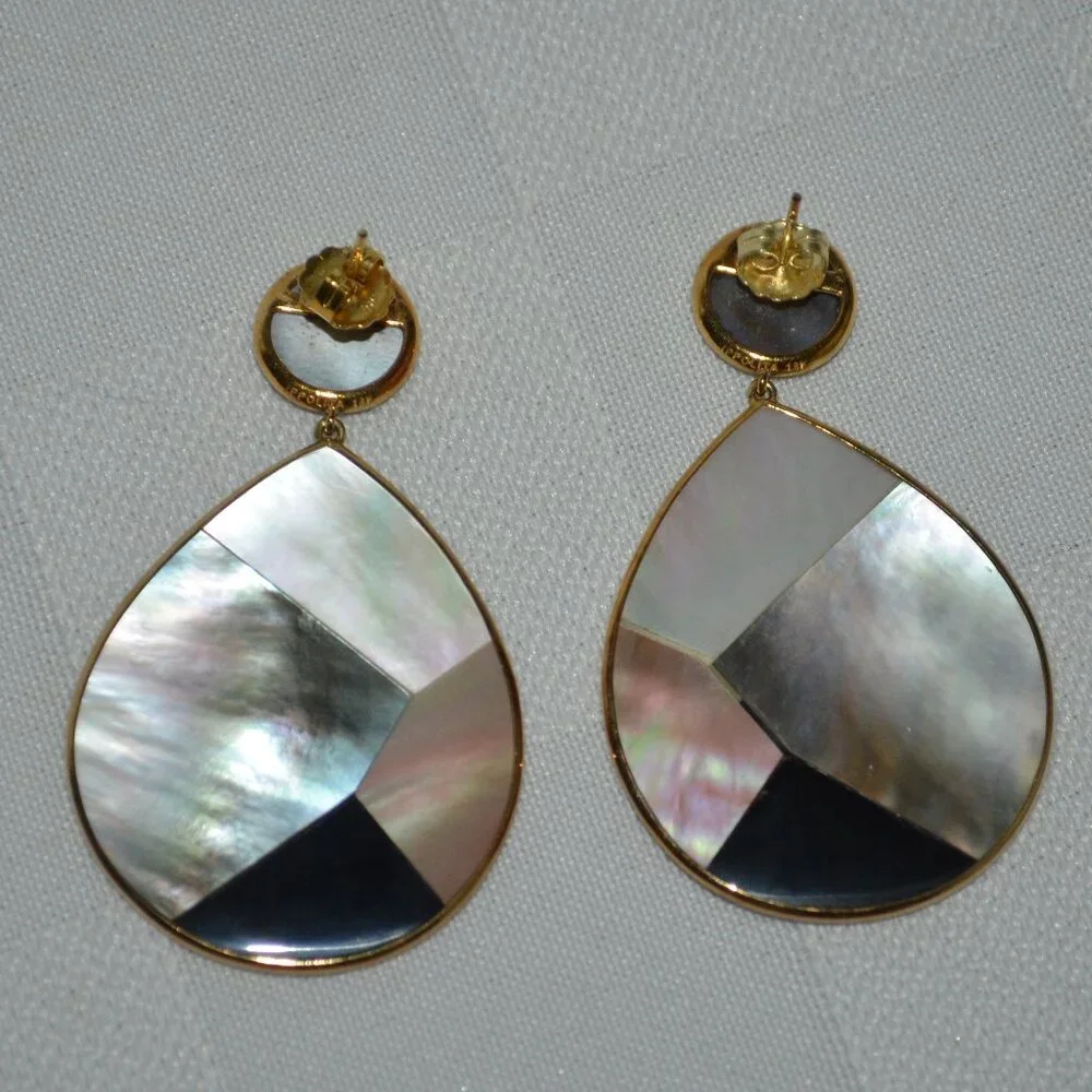 $998 IPPOLITA Polished Rock Candy 18k Multi-Stone Mosaic Snowman Drop Earrings